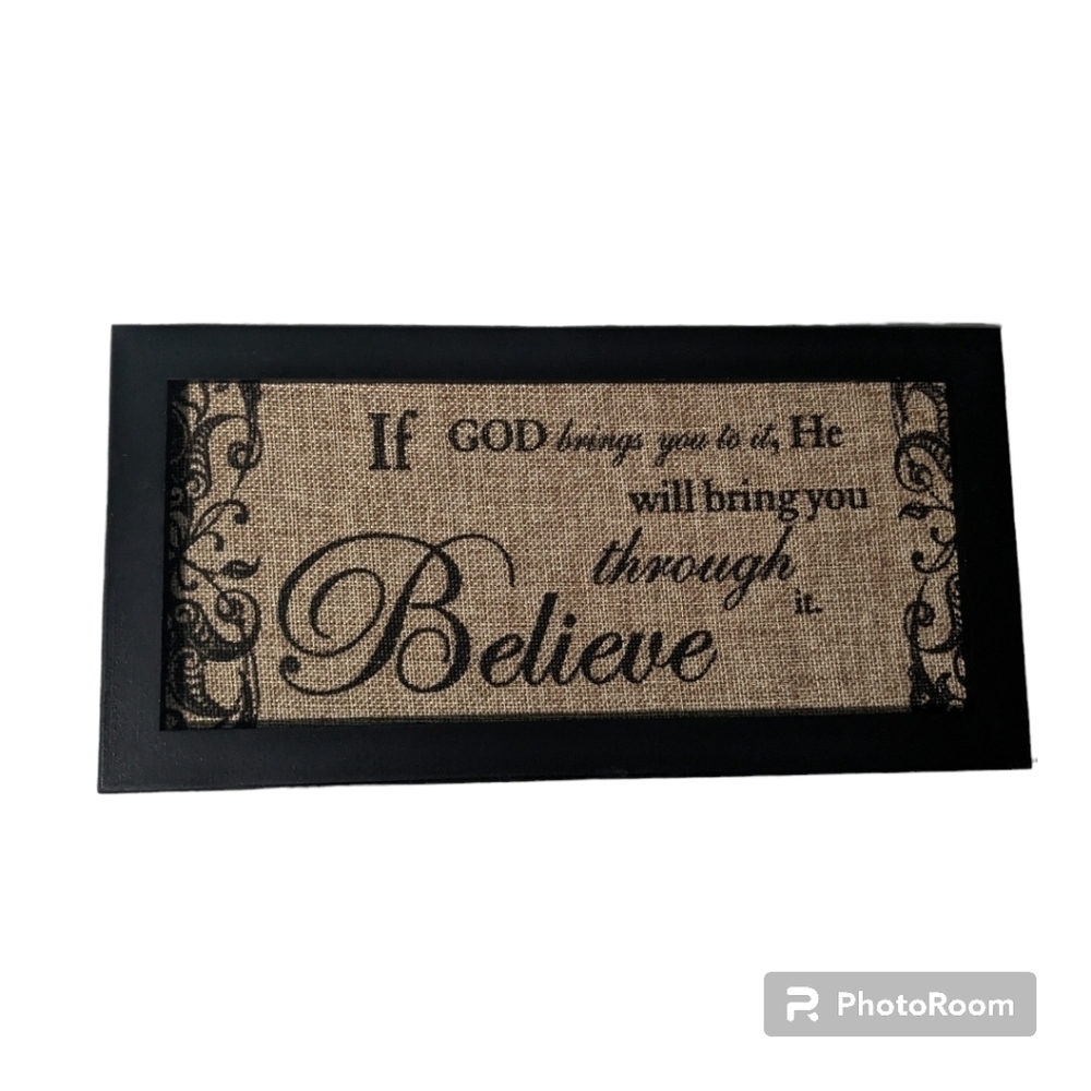 Motivational Quote, Wooden Burlap Frame Wall Decor